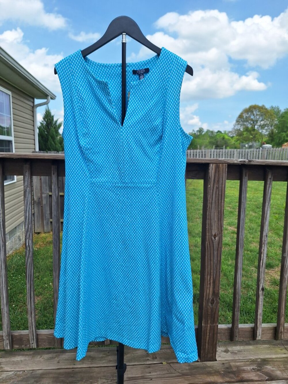 Retro 50/60's Inspired Blue & White Gingham Dress Sz 16 by Chaps